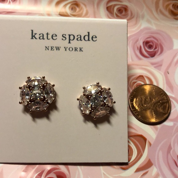 NWT SPARKLY KATE SPADE “FLYING COLORS “ - Blush - FIVE-STONE PIERCED EARRINGS.🌸 - Picture 11 of 11